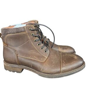 Florsheim Men's Chalet Cap Toe Boots Brown Size 7 Leather Lace Up
